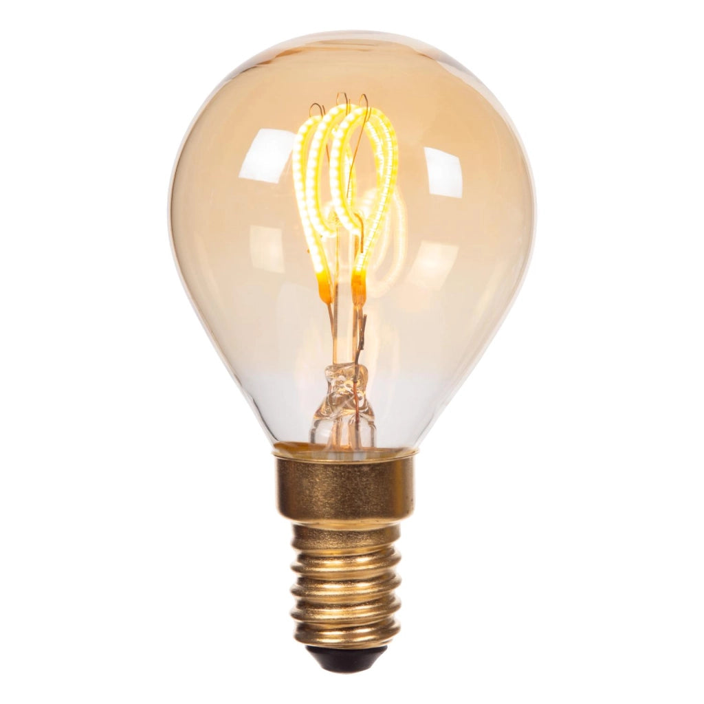 Lampadina LED filamento E14 sfera ambra 3W 2200K Lucide