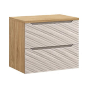 Set da bagno YOKA beige: mobile sottolavabo 70 cm + piano lavabo