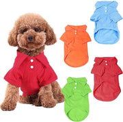 Set di quattro camicie per cani, camicie per animali domestici, magliette per cuccioli, abbigliamento per cani, giacche per cani e gatti piccoli e medi (blu, verde, rosso, arancione) - piccola