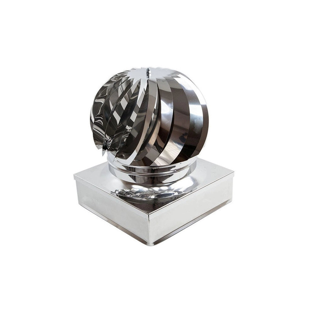 Fumaiolo da 57x57cm base quadra tipo radiante eolico inox aisi 304