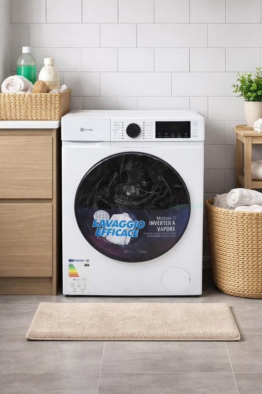 Lavatrice KREVON TEKR100A10, Classe A, 10 kg, 1400 Giri, Profondità 52 cm