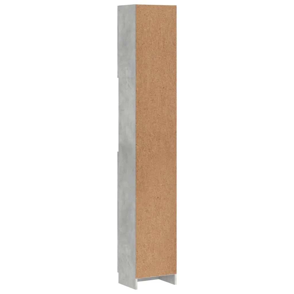 Mobile da Bagno Grigio Cemento 32x25,5x190 cm Legno Ingegnerizzato 802880
