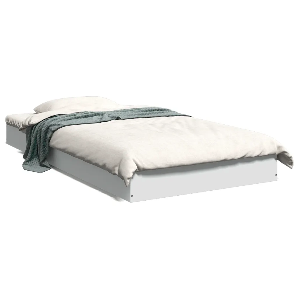 Letto singolo | Letto per adulti | Giroletto Bianco 90x190 cm in Legno Multistrato