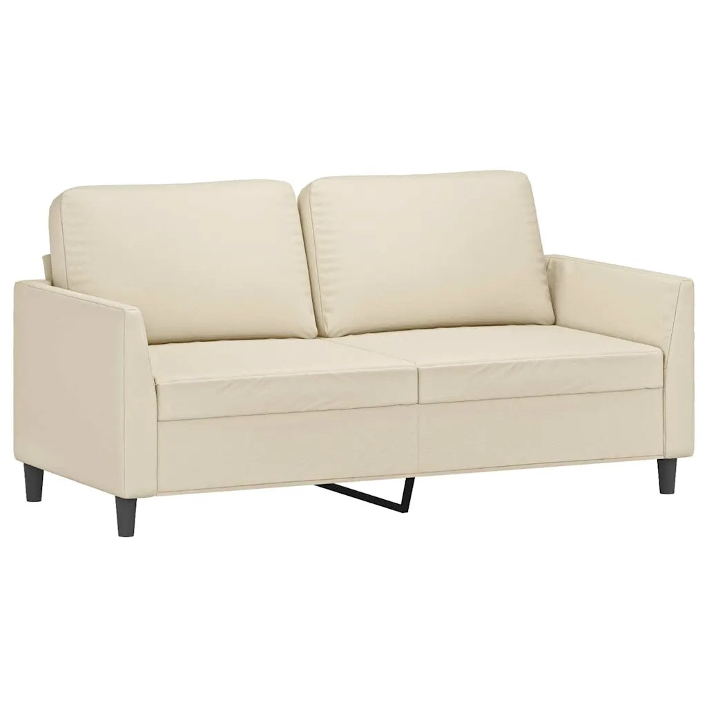 Divano a 2 Posti Crema 140 cm in Similpelle 359334