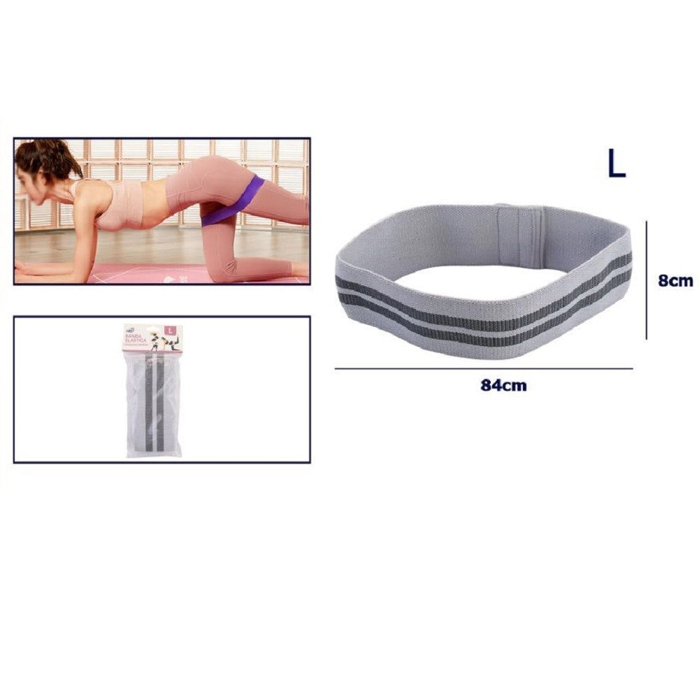 Trade Shop - Fascia Elastica Esercizi Bande Resistenza Allenamento Yoga Fitness Antiscivolo - Grigio   L
