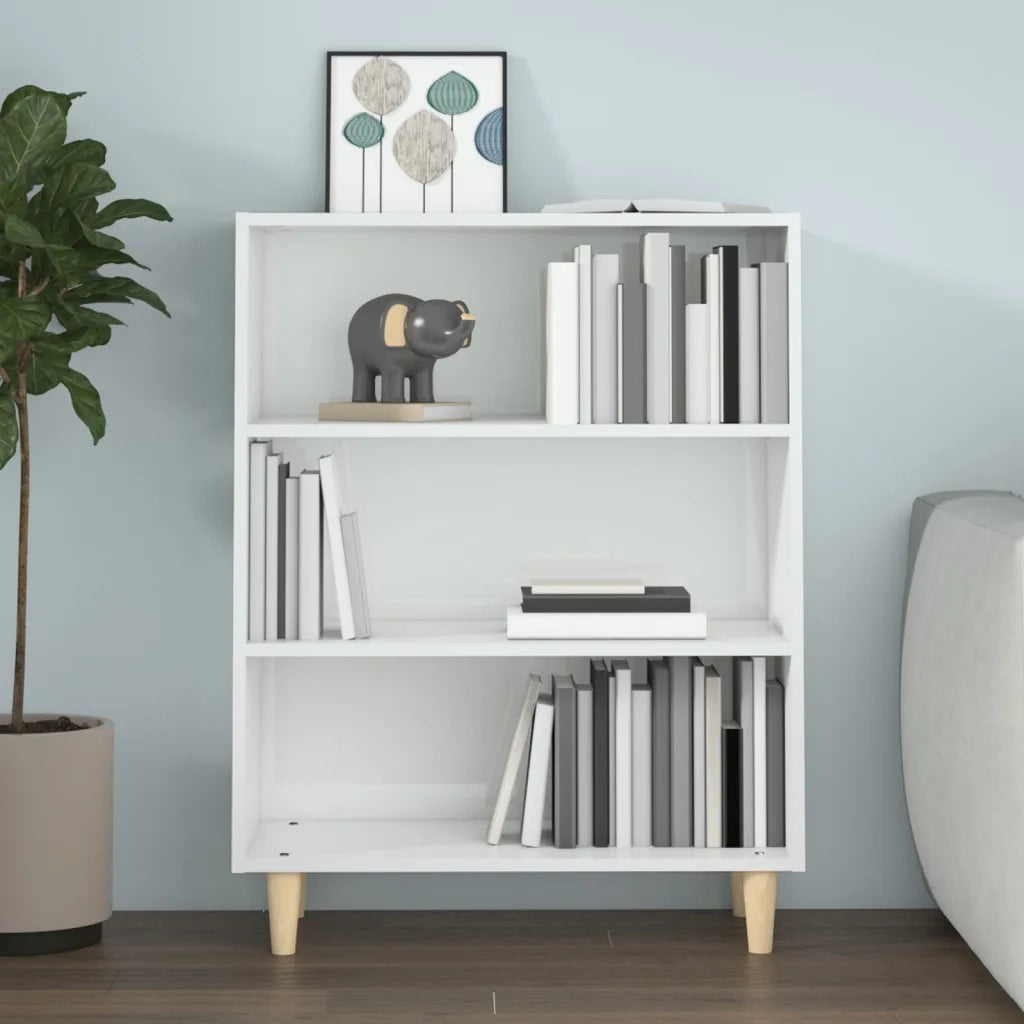 Credenza 69,5x32,5x90 cm Bianco Lucido in Legno Multistrato cod mxl 17997