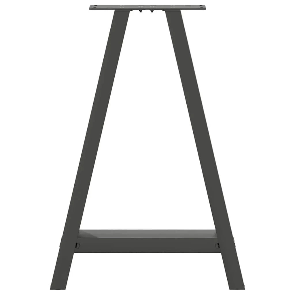 Set di 2 gambe per tavolo da pranzo a forma di A 50 x 72-73 cm con piedini regolabili design moderno in acciaio antracite 02_0057124