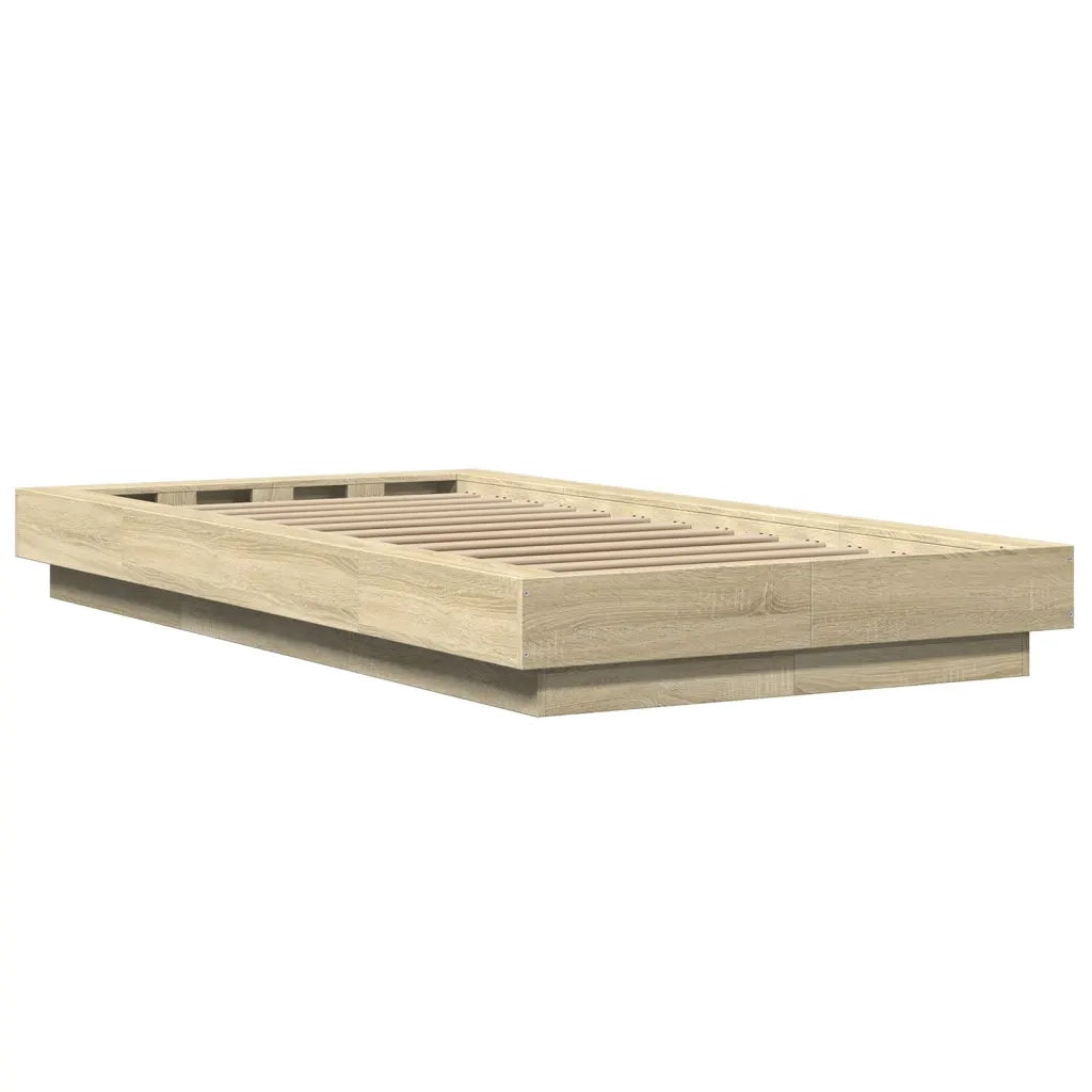 Giroletto Luci LED-Struttura Letto con LED Rovere Sonoma 90x190 cm in Legno Multistrato 757050
