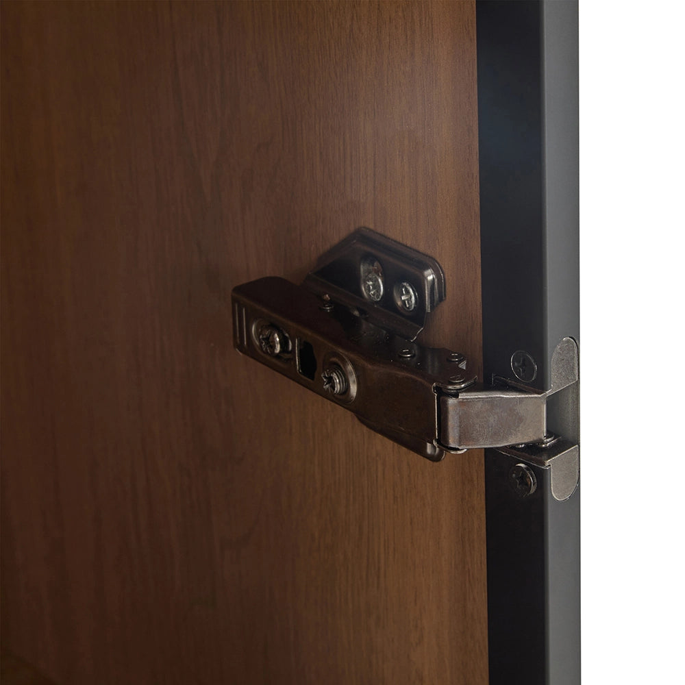 Vetrina in vetro con illuminazione - Xylo - L32/H106/P80 cm - Nero - Multifunzionale con 3 ripiani