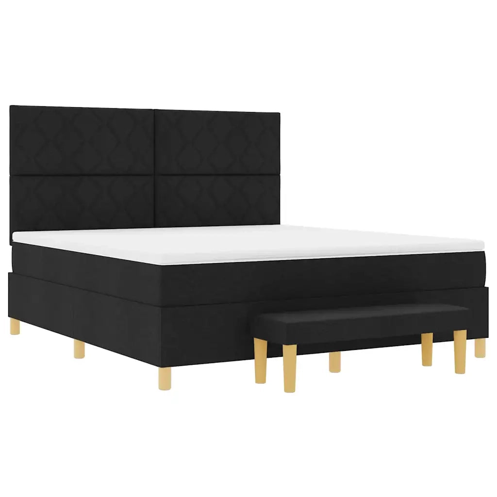 Letto a molle con testiera Nero 200 x 180 cm Tessuto 3344396