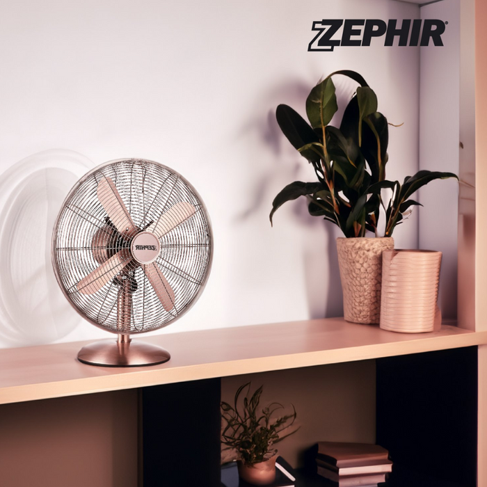 Zeprir pfv40br ventilatore da tavolo retrò 45w pala 40 cm colore bronzo