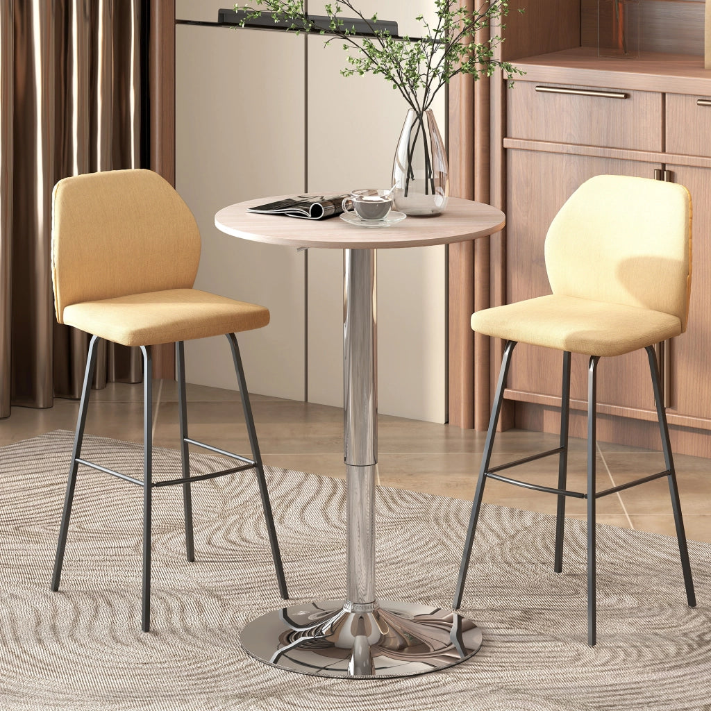 Tavolo da bar girevole regolabile in altezza ¨C Xylo ¨C Base rotonda ?60x67-93cm naturale