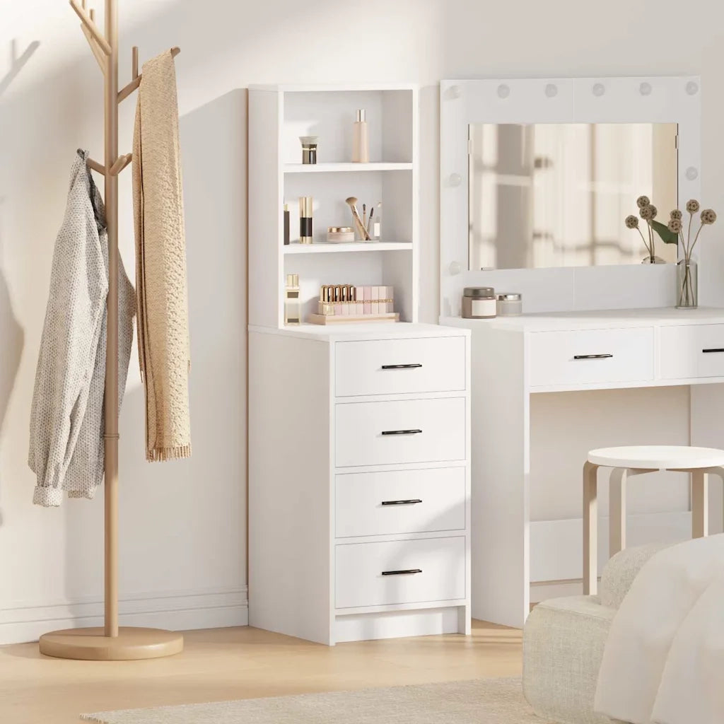 Credenza con cassetto Bianco 40 x 41 x 135 cm Legno multistrato 865046