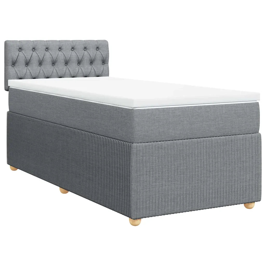 Giroletto a Molle con Materasso Grigio Chiaro 80x200 cm Tessuto