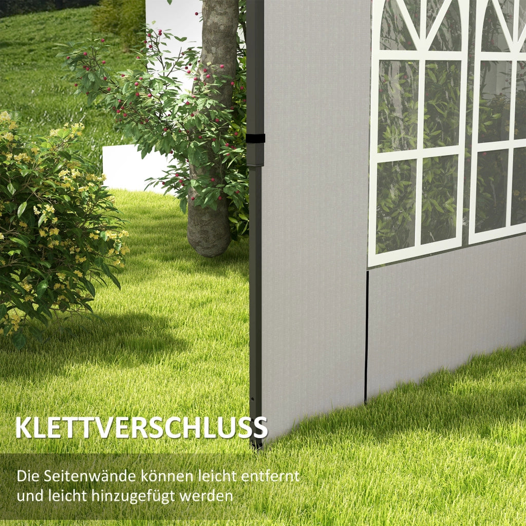 Set 2 Pezzi Pareti Laterali per Gazebo 3x3 3x6 ¨C Zephmum ¨C Bianco Impermeabile con Finestra