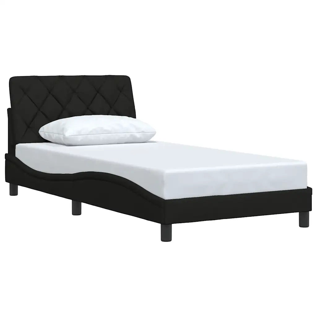 Giroletto senza Materasso-Struttura Letto Nero 100x200 cm in Tessuto 377845