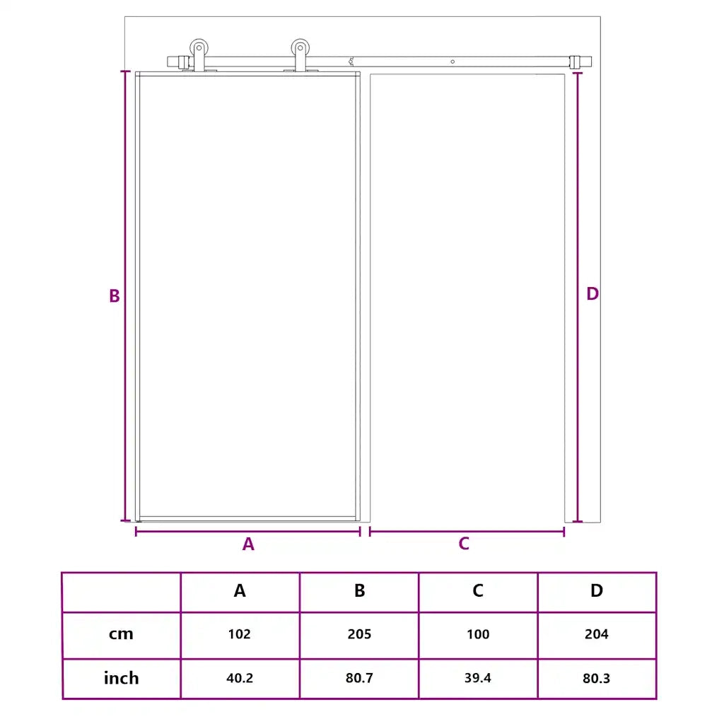 Porta Scorrevole in Vetro ESG e Alluminio 102,5x205 cm Bianca 151664