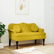 Panca con Cuscini Gialla 120,5x65x75 cm in Velluto 372146