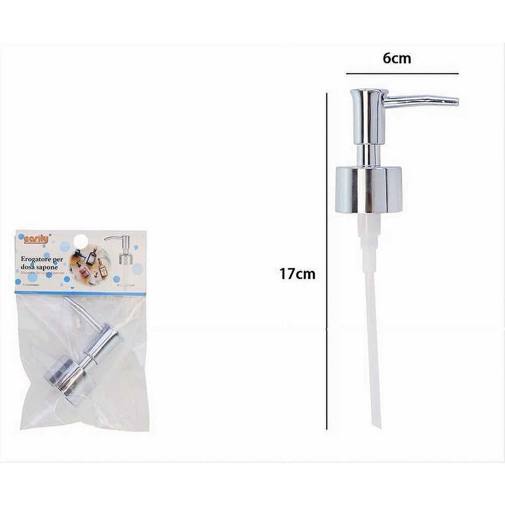 Trade Shop - Erogatore Dosa Sapone Liquido Dispenser Pompa Ricambio Argento Universale 79817 -