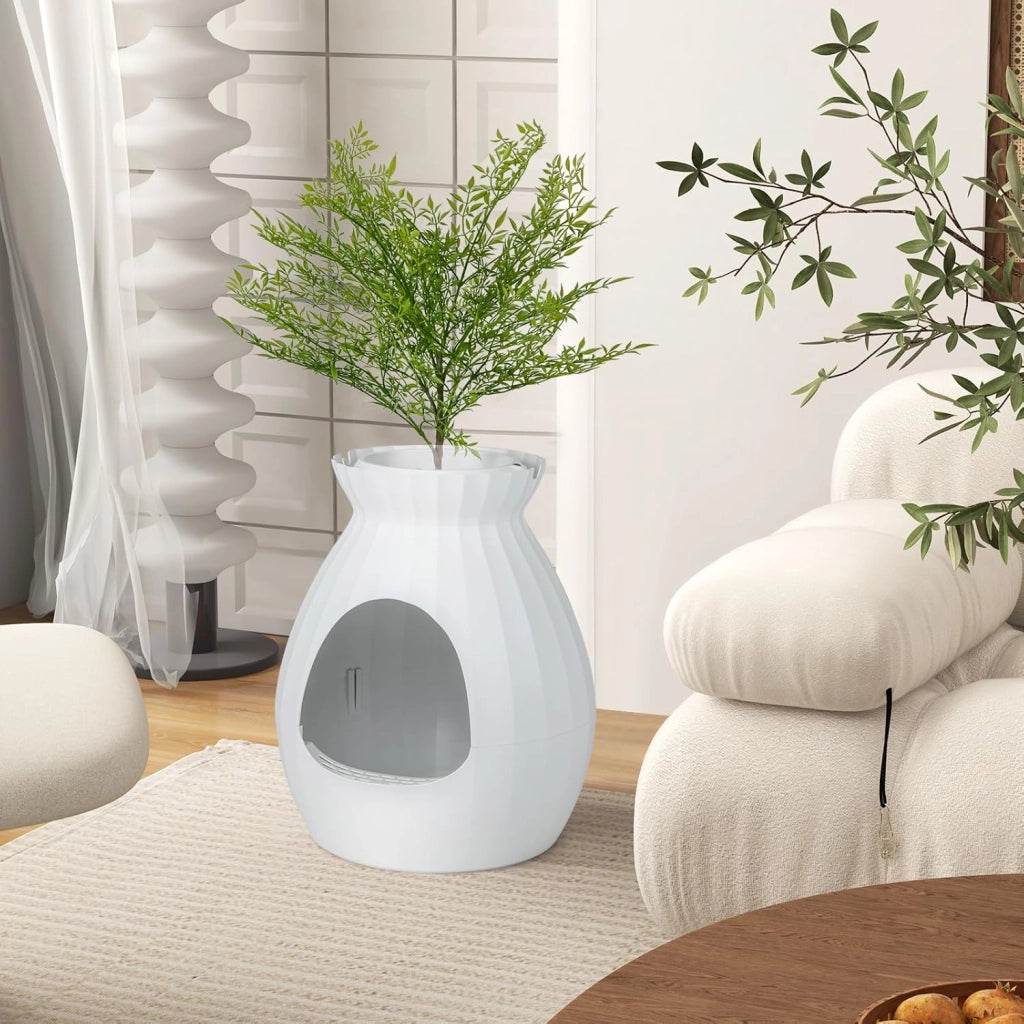 Lettiera per gatti con pala, lettiera per gatti con rimozione intelligente degli odori, XXL con tenda per porta, ciottoli, per soggiorno, camera da letto, angolo
