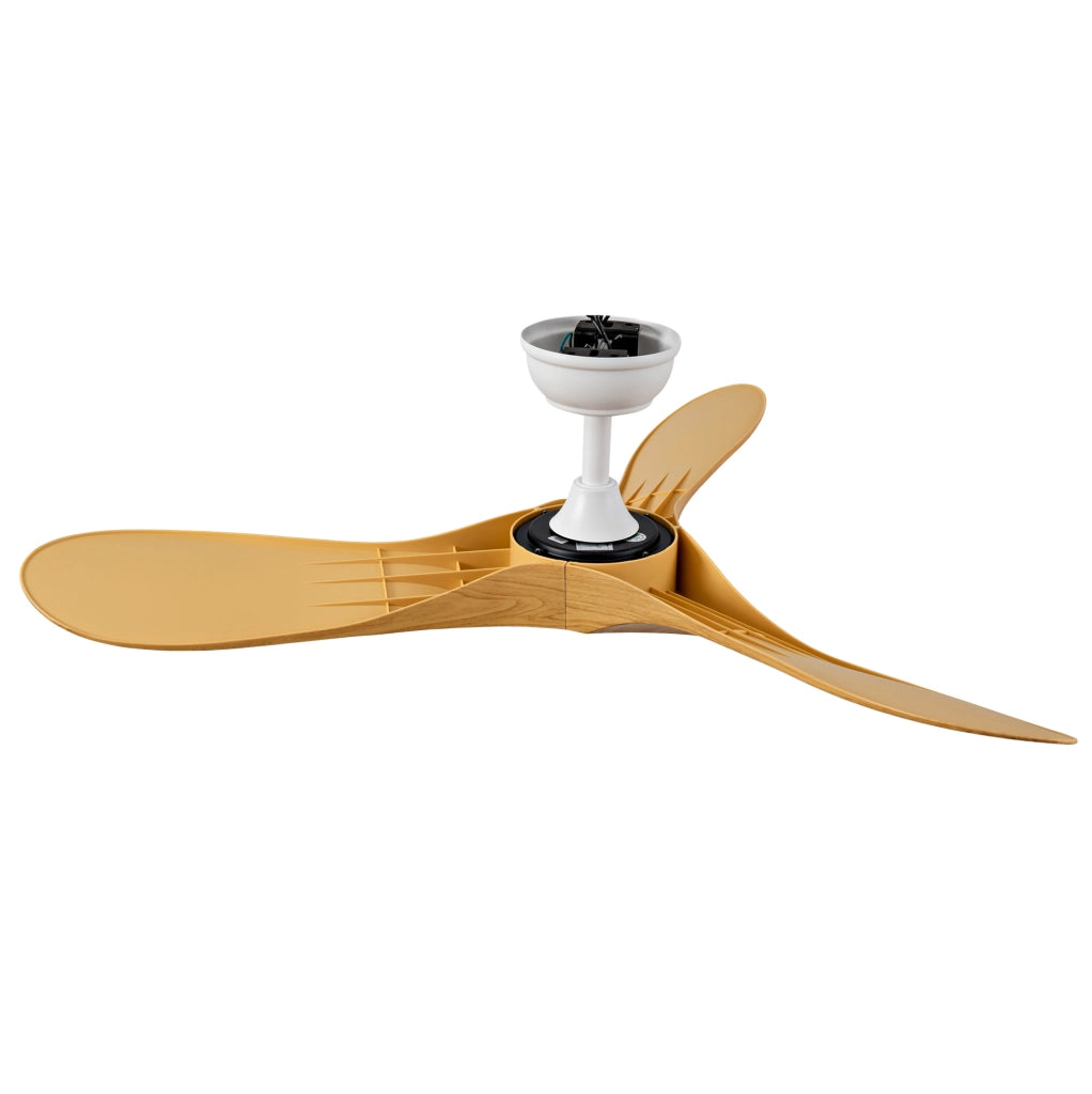 Ventilatore da soffitto 42 pollici senza luce con telecomando; 3 pale ABS; bianco e naturale