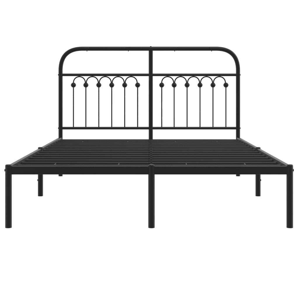 Giroletto con Testiera in Metallo Nero 140x190 cm 376600