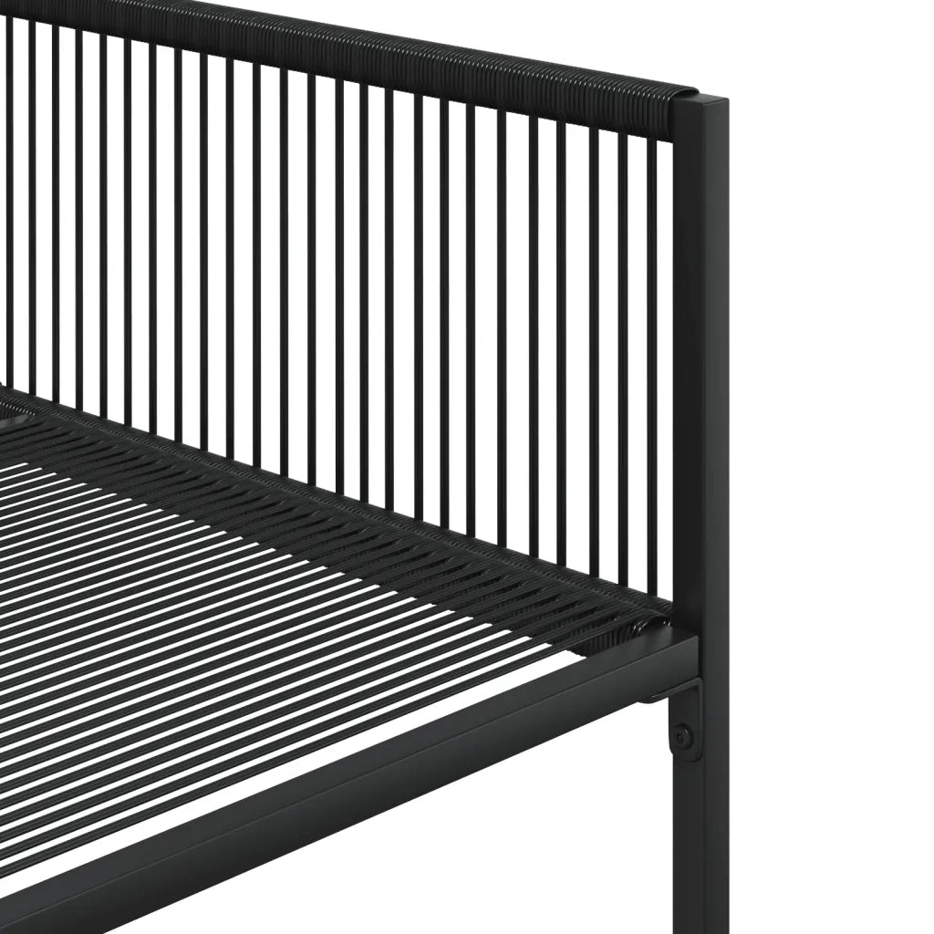 Set da Pranzo da Giardino 9 pz Nero in Polyrattan 3295050