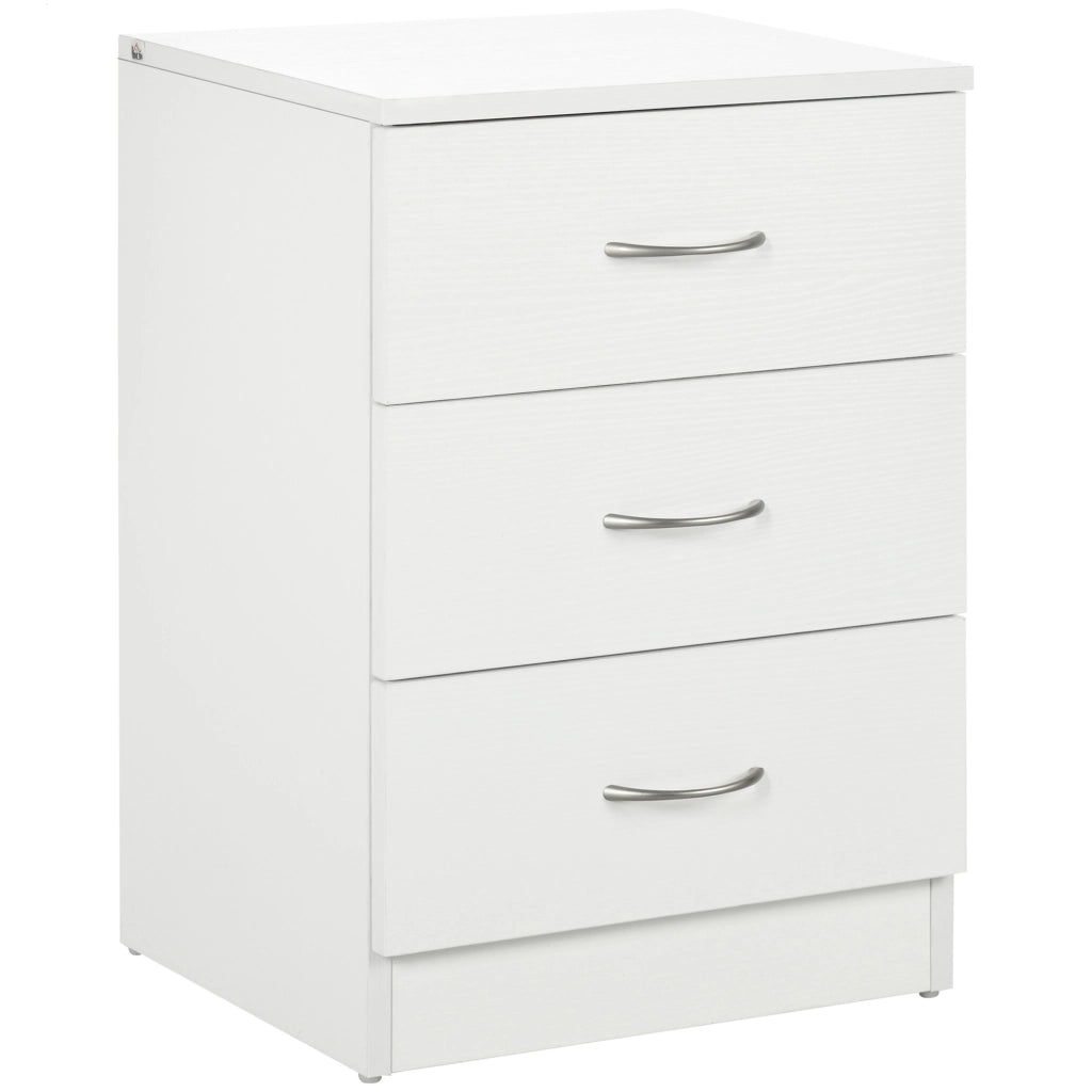 Comodino con 3 Cassetti ¨C Zephmum ¨C Bianco 40x35x58 cm