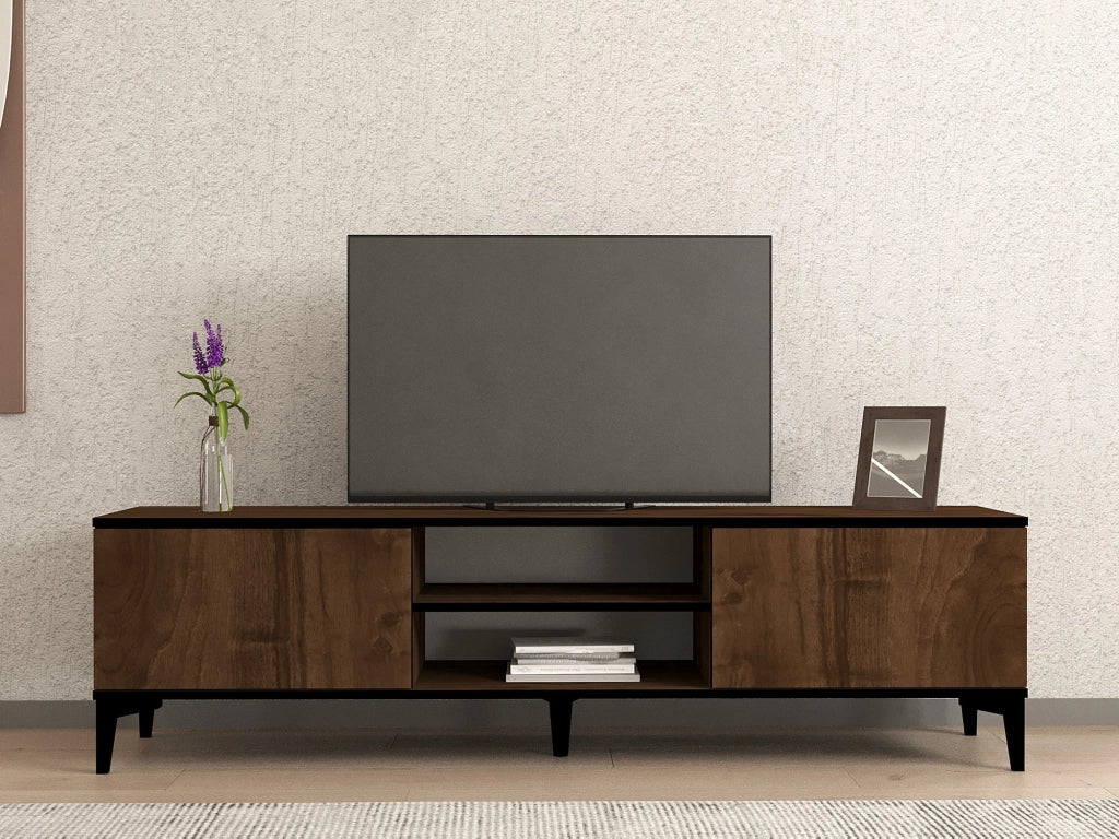 Porta TV in legno "Erem" - 180 x 40 x 45 cm - NoceNero