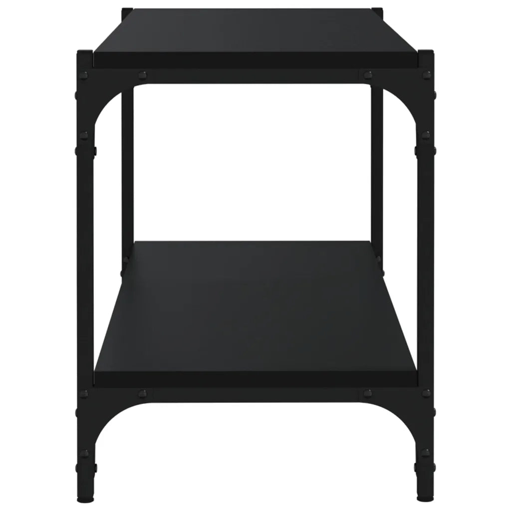 Mobile Porta TV Nero 80x33x41 cm in Legno Multistrato e Acciaio 819332