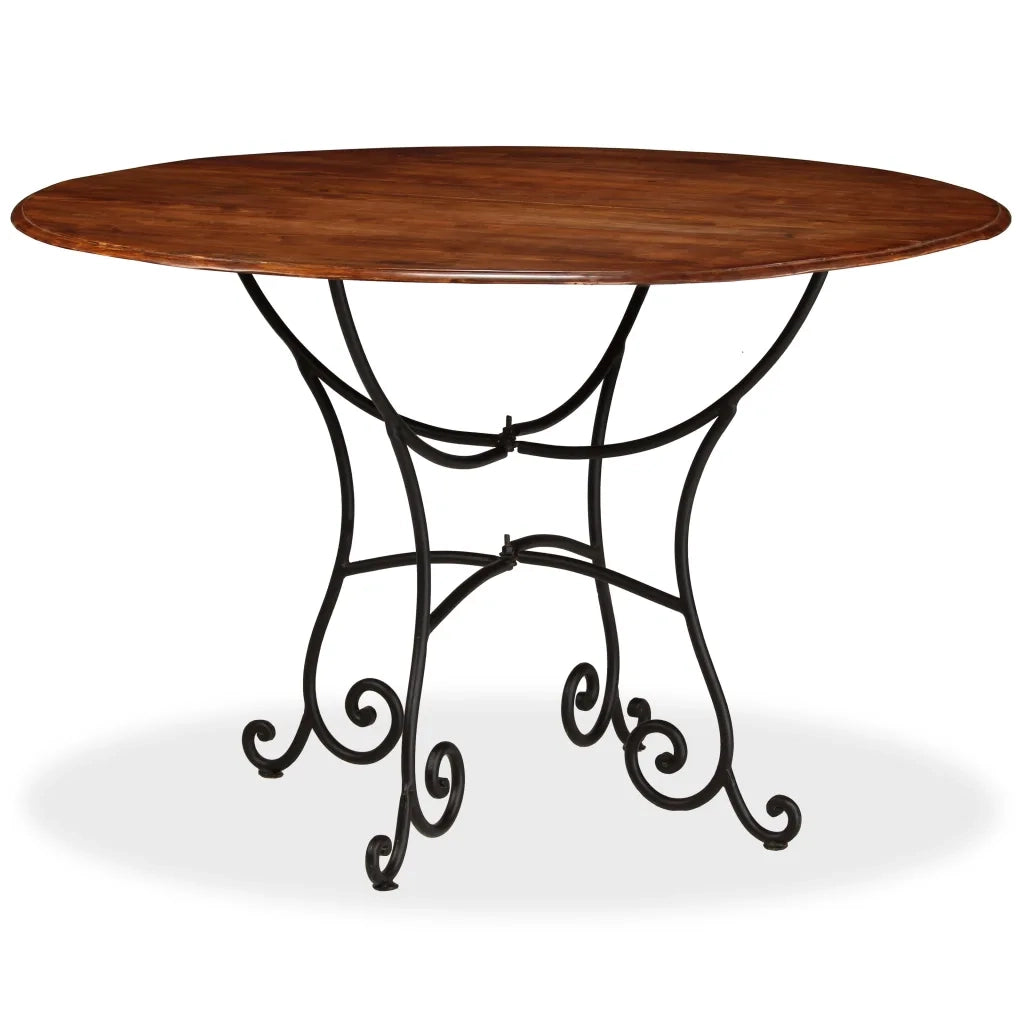 Tavolo da Pranzo in Legno di Acacia Finitura Ambra 120x76 cm 245642