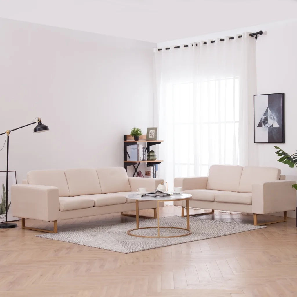 Set Divani 2 pz in Tessuto Crema 276859
