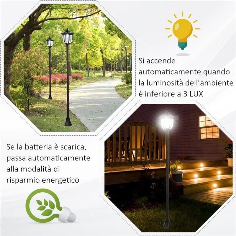 LAMPIONE DA ESTERNI CON 6 LUCI LED ACCENSIONE AUTOMATICA IMPERMEABILE
