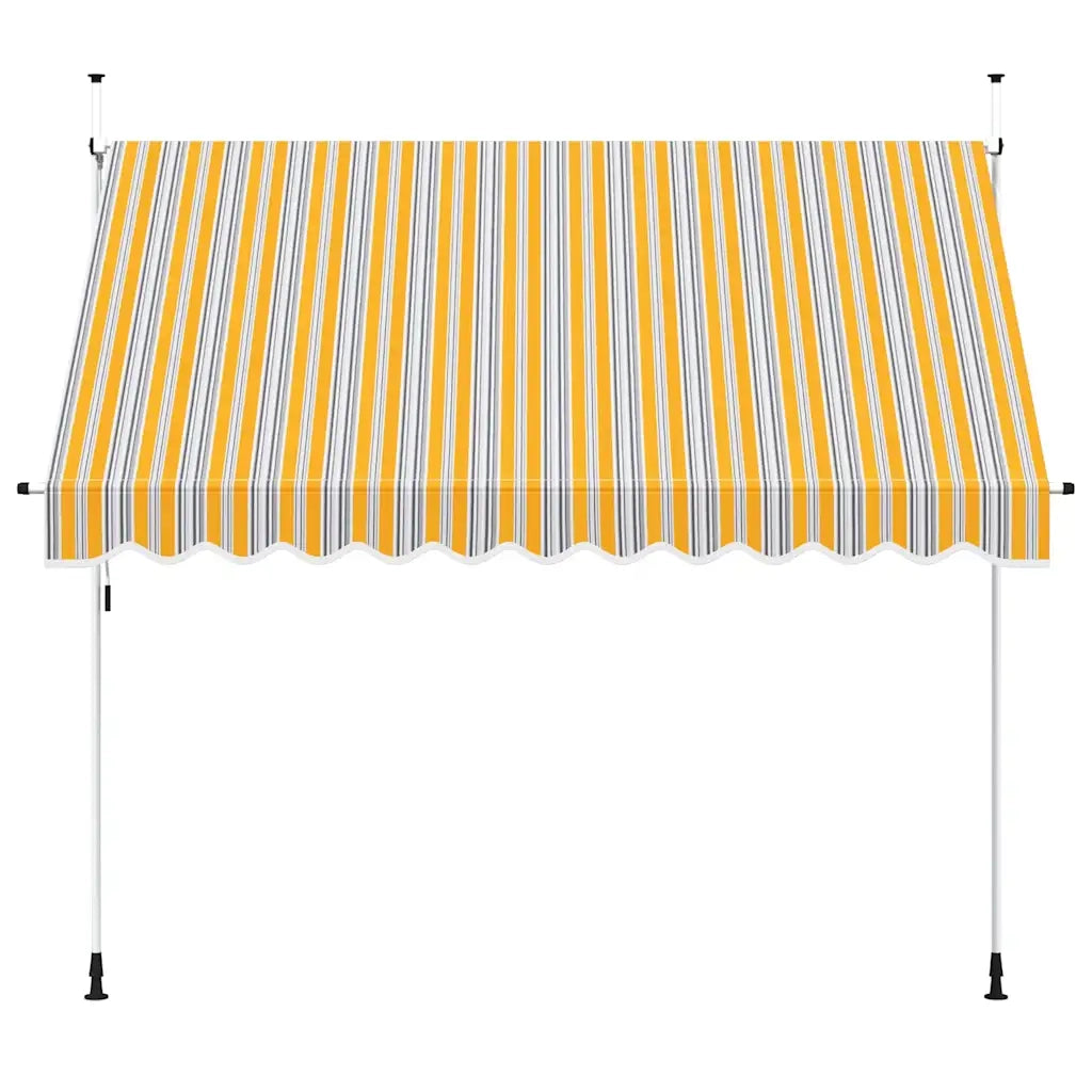 Tenda da Sole Retrattile Manuale 300 cm a Strisce Blu e Gialle 43228