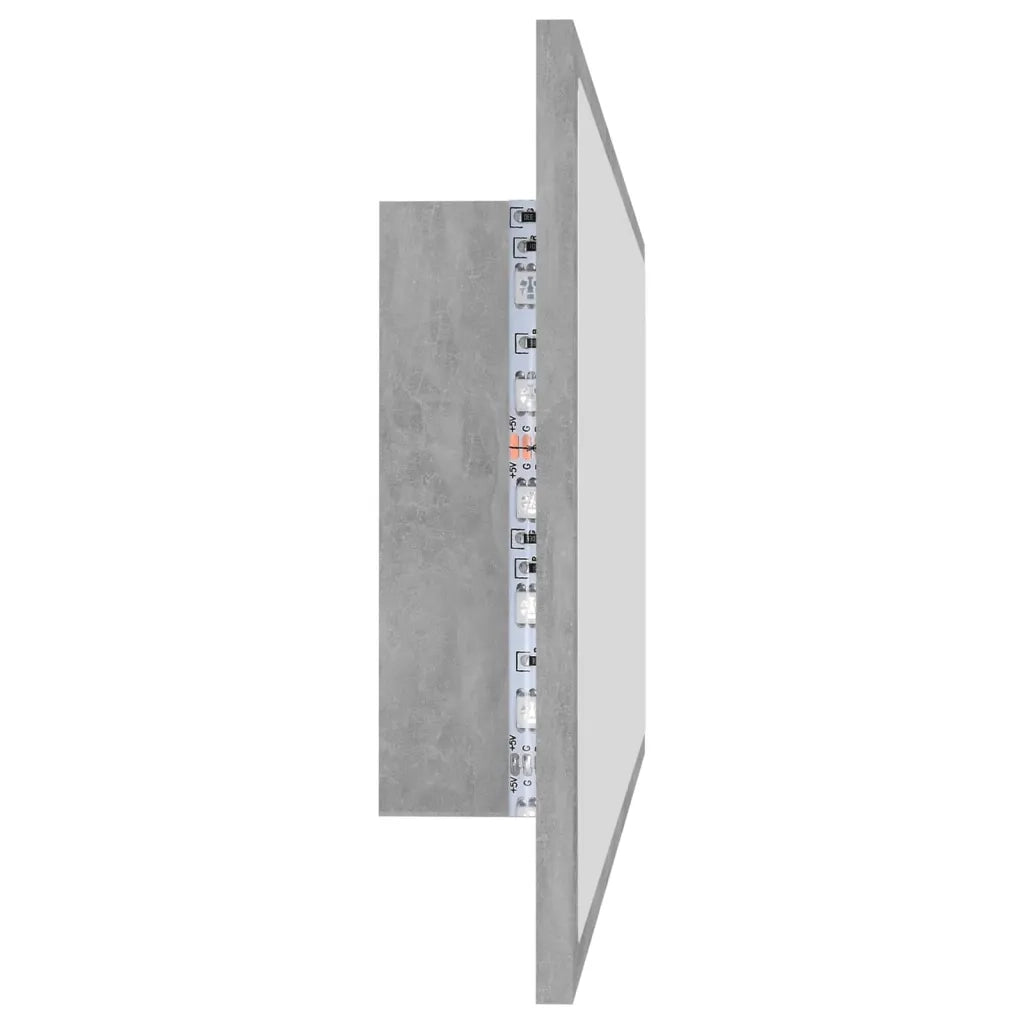 Specchio da Bagno | Specchio decorativo a LED Grigio 100x8,5x37 cm in Acrilico