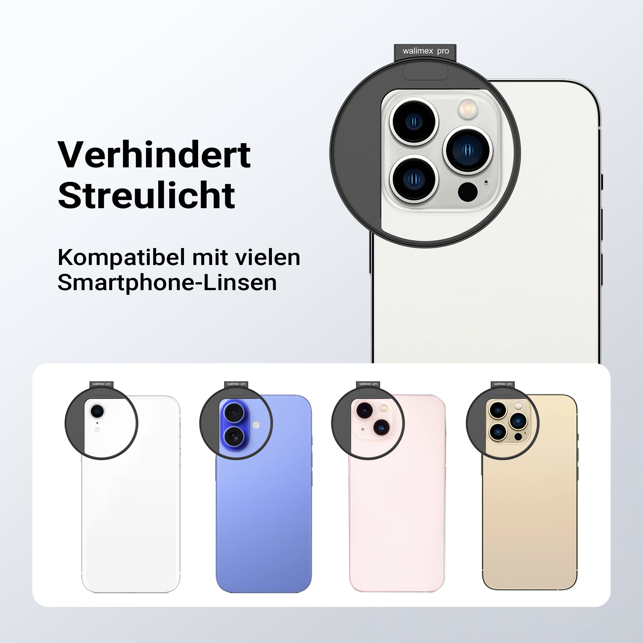 Portafiltro per smartphone, supporta filtri fotografici diffusione ND polarizzatore da 67 mm, attacco cold shoe per LED e microfono, accessorio per fotografia con cellulare