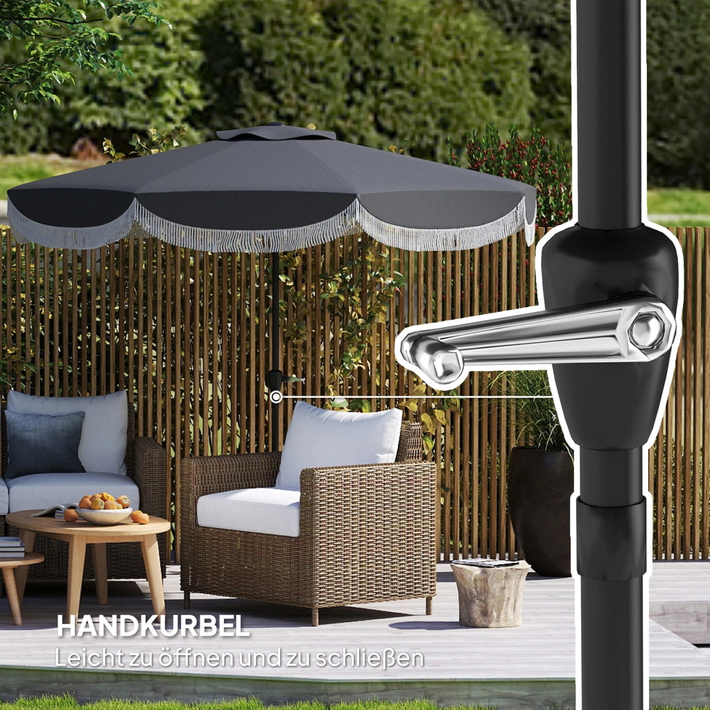 Ombrellone da giardino a 8 lati ¨C zephmum ¨C ?269 cm, schermo UV, colore grigio scuro