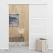 Porta Scorrevole in Vetro ESG e Alluminio 76x205 cm Argento cod mxl 77307