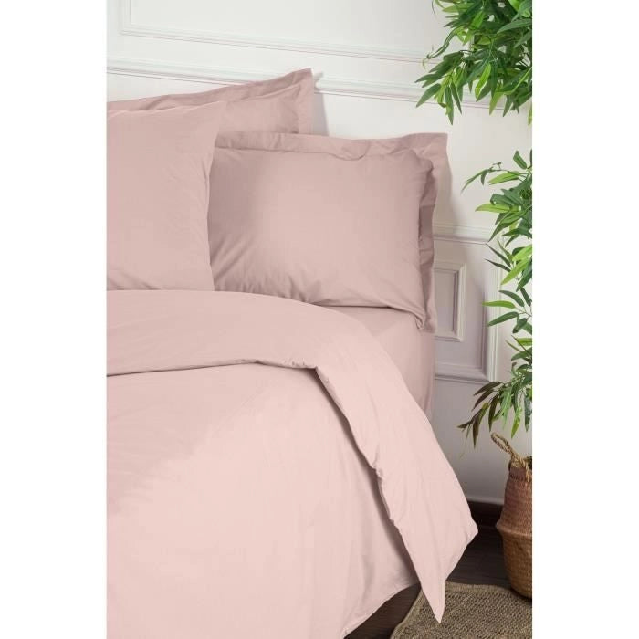Completo letto - 1 copripiumino 220 x 240 cm + 2 federe 60 x 60 cm - 100% cotone rinforzato - Marrone