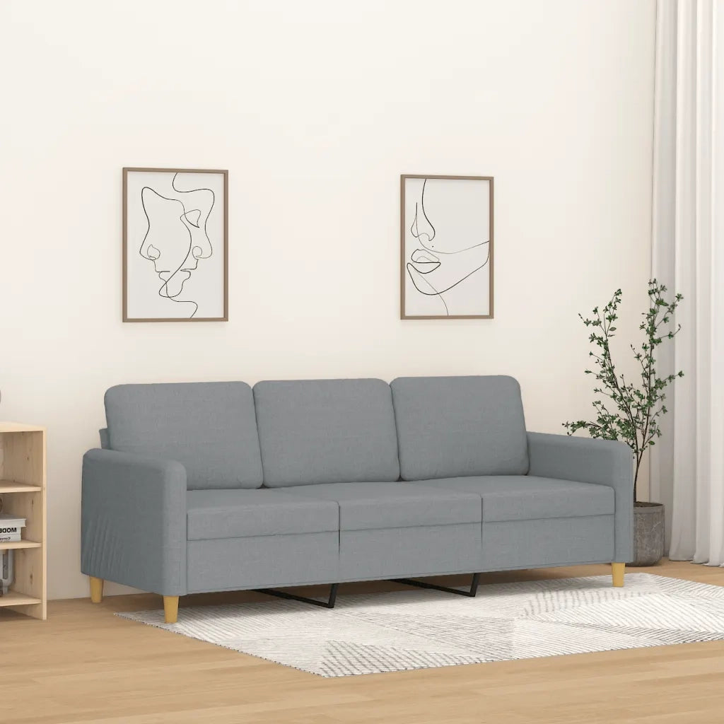 Divano | Divano da soggiorno | Sofa a 3 Posti Grigio Chiaro 180 cm in Tessuto