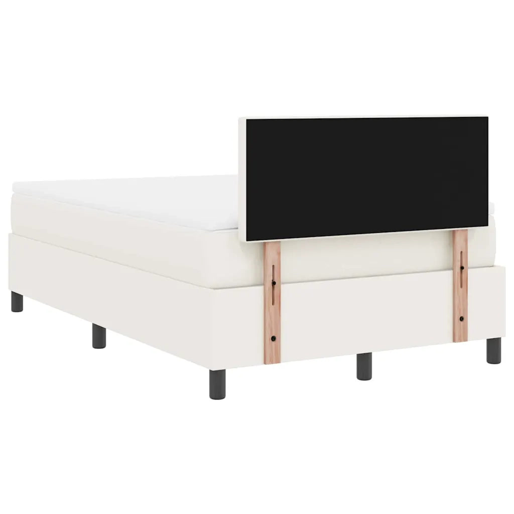 Letto a molle Crema e Bianco 120 x 200 cm Tessuto in Cords 3337509