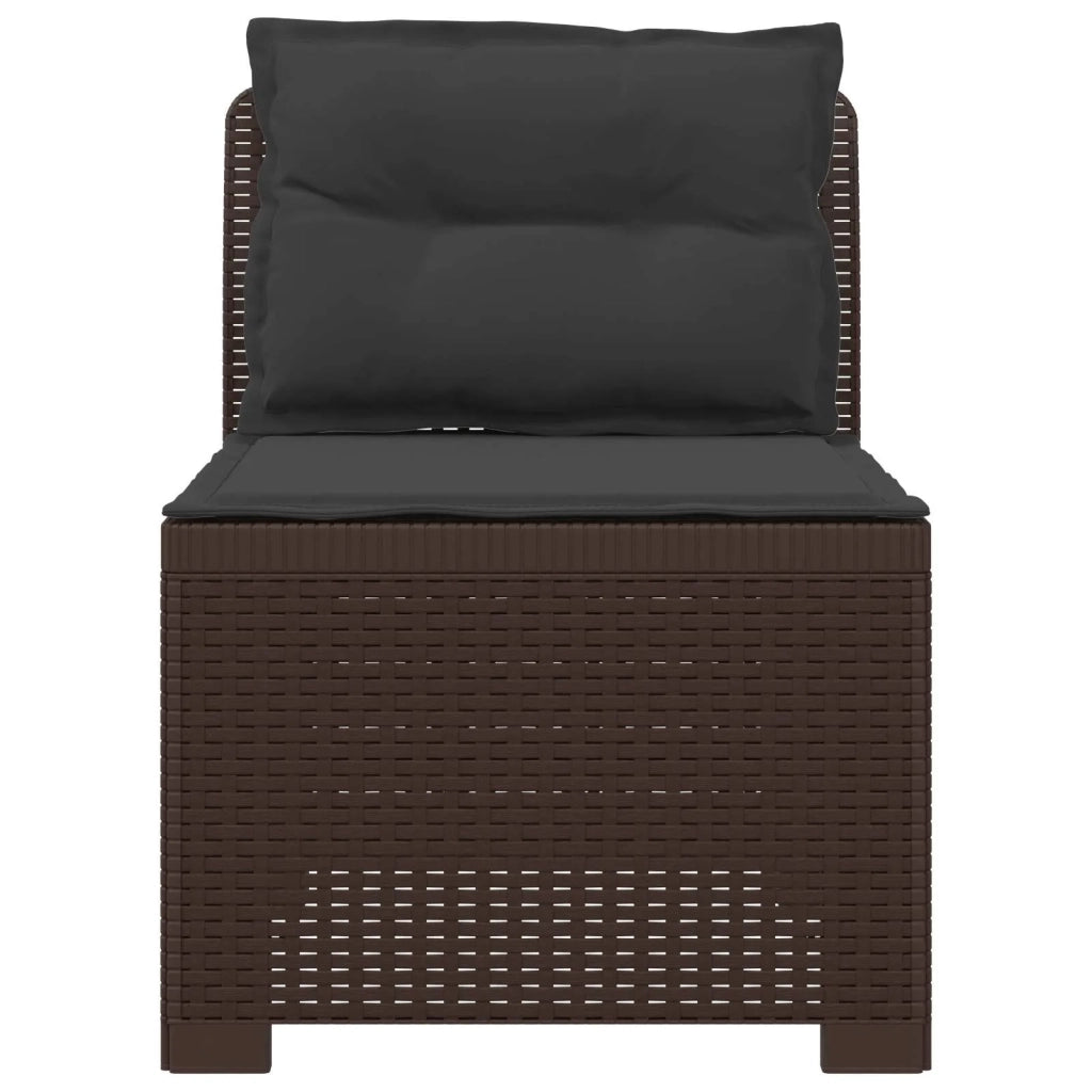 Divano da esterno-Divano da Giardino a 1 Posto con Cuscini Aspetto Rattan PP 823121