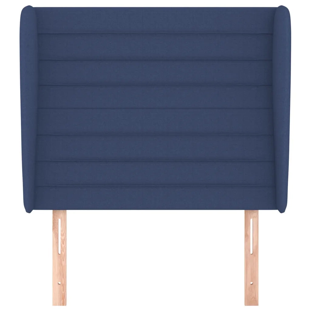 Testiera ad Orecchio-Testata con Orecchie Blu 93x23x118/128 cm in Tessuto 952324