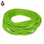 Alcapower Cavo Elettrico Tessile Flessibile Tondo 2x0.75 mm² Verde, Matassa da 10 metri per Installazioni Elettriche di Design e Illuminazione