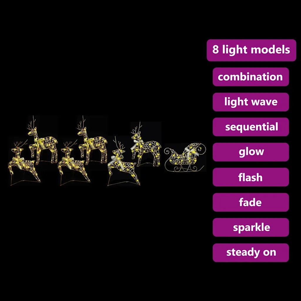 Renne LED con 40 LED 7 pcs Oro PET 3399389