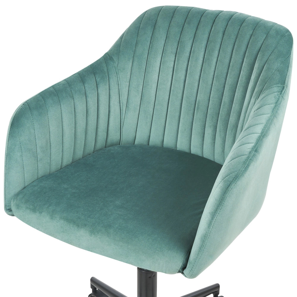 Sedia da scrivania in tessuto con ruote in velluto verde ufficio da casa studio stile glamour