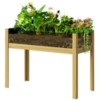 Fioriera Rialzata da 118L con 2 Fori di Drenaggio e Pareti Trasparenti, in Legno di Abete, 110x50x80 cm
