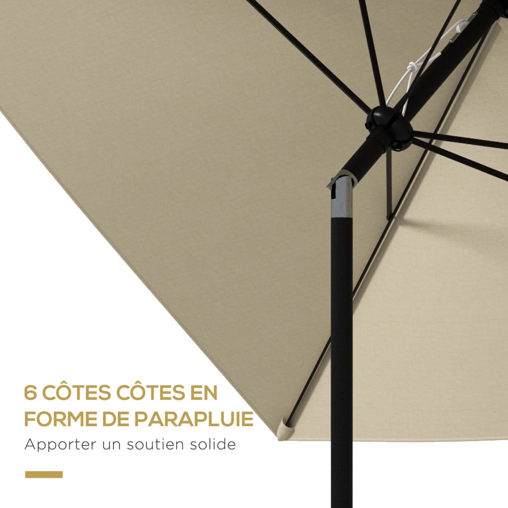 Parasole rettangolare inclinabile 2x3 m ¨C zephmum ¨C crema