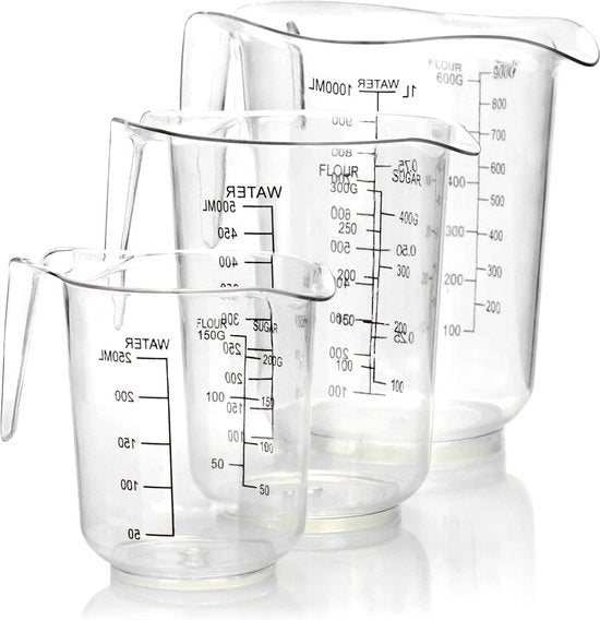 Misuratore di Contenuto in HTML - Cucchiaini di Misura con Scala in Millilitri e Grammi 1000 ml 500 ml 250 ml