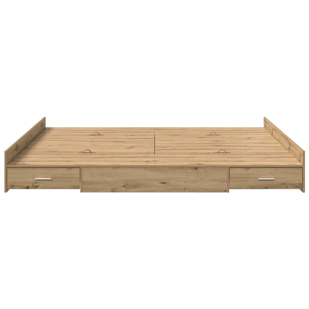 Struttura letto con contenitore Rovere artigianale 180 x 200 cm 3335276